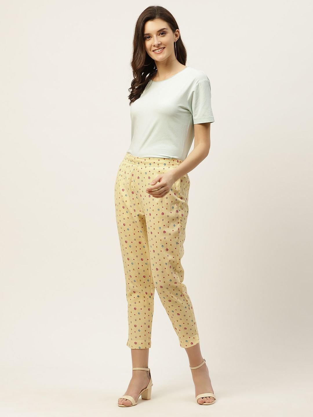 Women's Junipe Cotton Flex Printed Straight Pants - Juniper