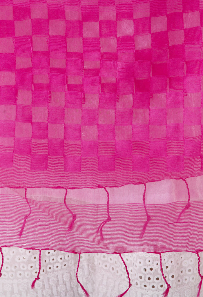 Women's Buta Cut Design Pink Colour Dupatta Mfd0041