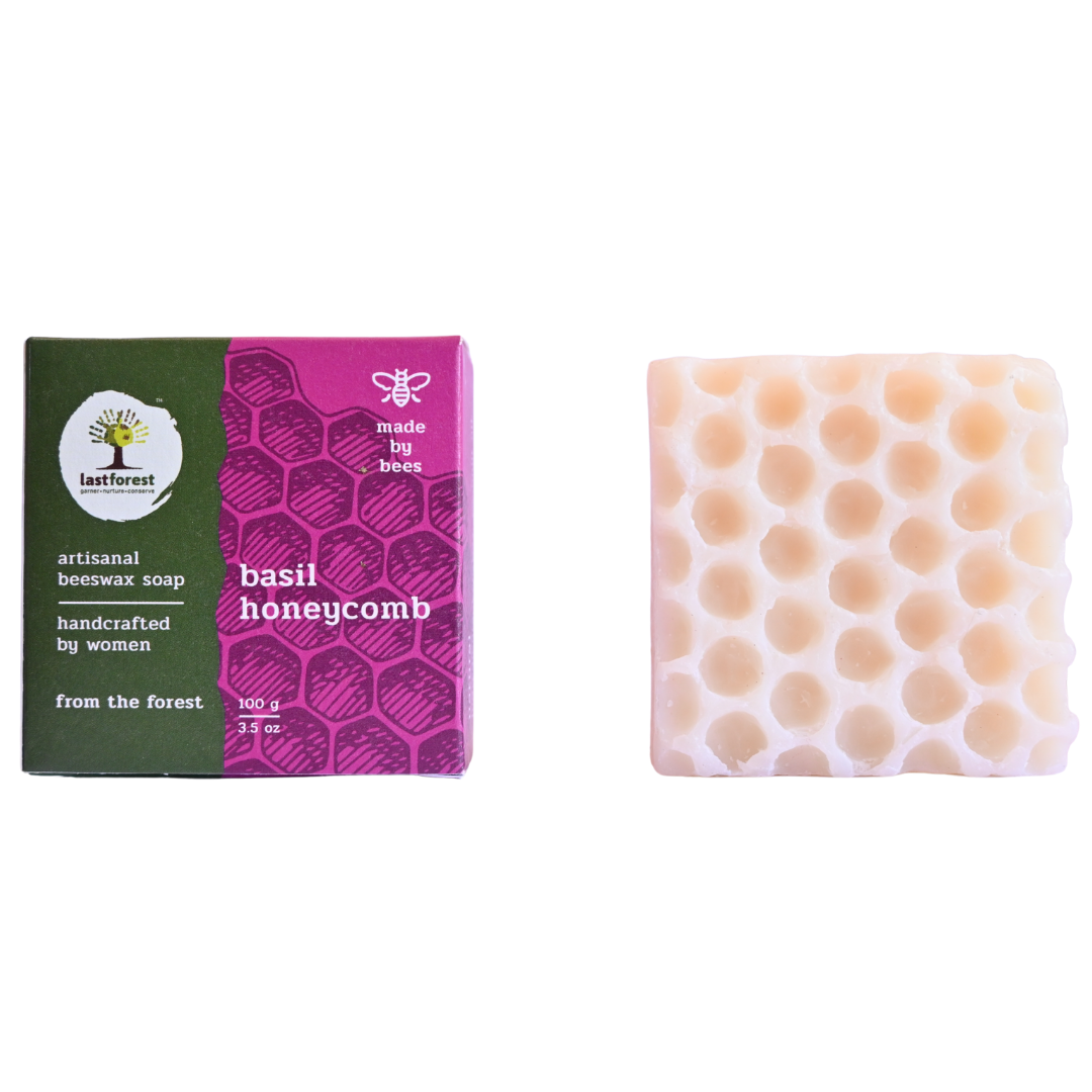 Artisanal Handmade 'Honeycomb' Beeswax Soap – Basil - Last Forest