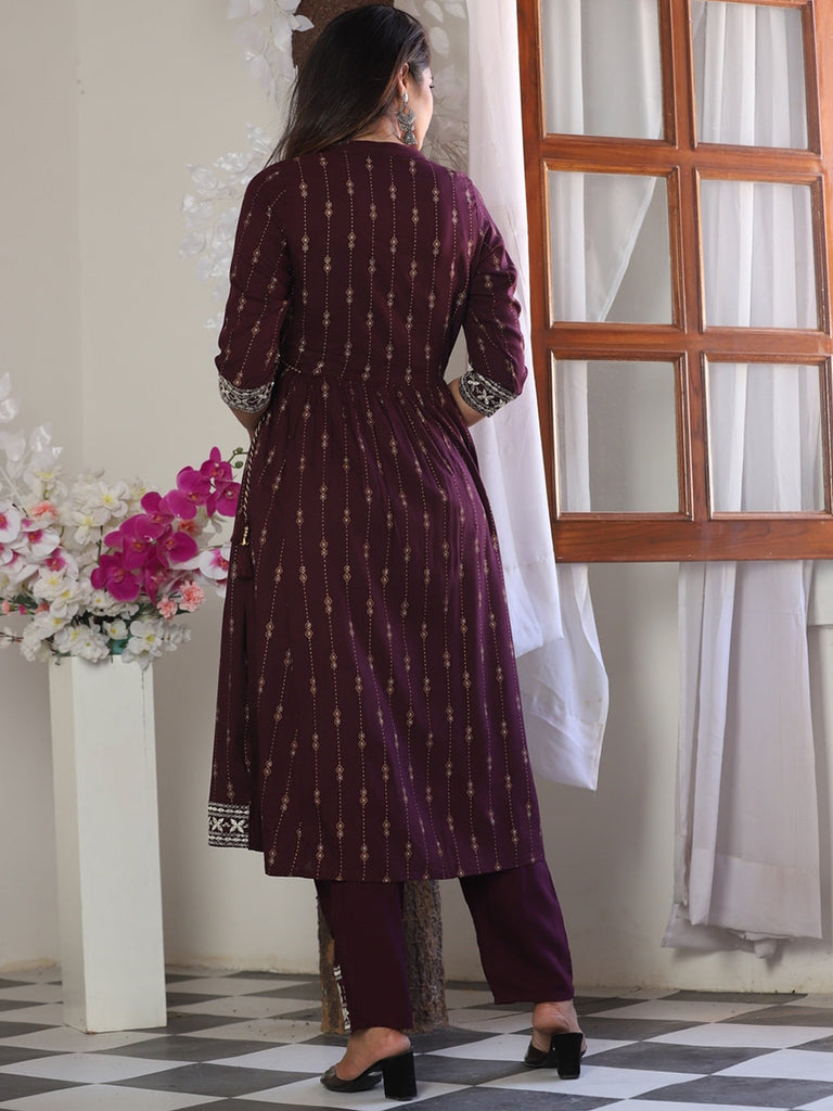 Women's Ethnic Motifs Printed Kurta With Palazzos & Dupatta