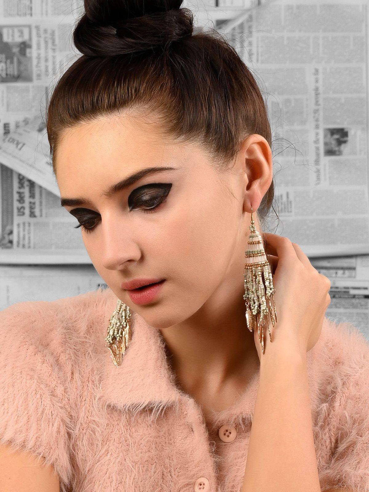 Women's Beaded Multi-Color Drop Earrings - Odette
