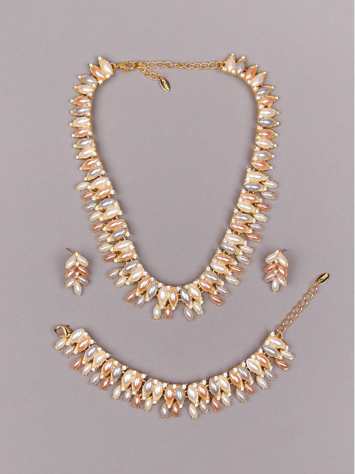 Women's Beaded Pastel Coloured Necklace Set - Odette