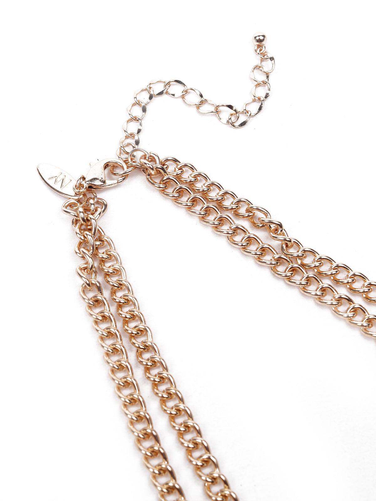 Women's Beads And Pearls Embellished Exquisite Necklace-Peach - Odette