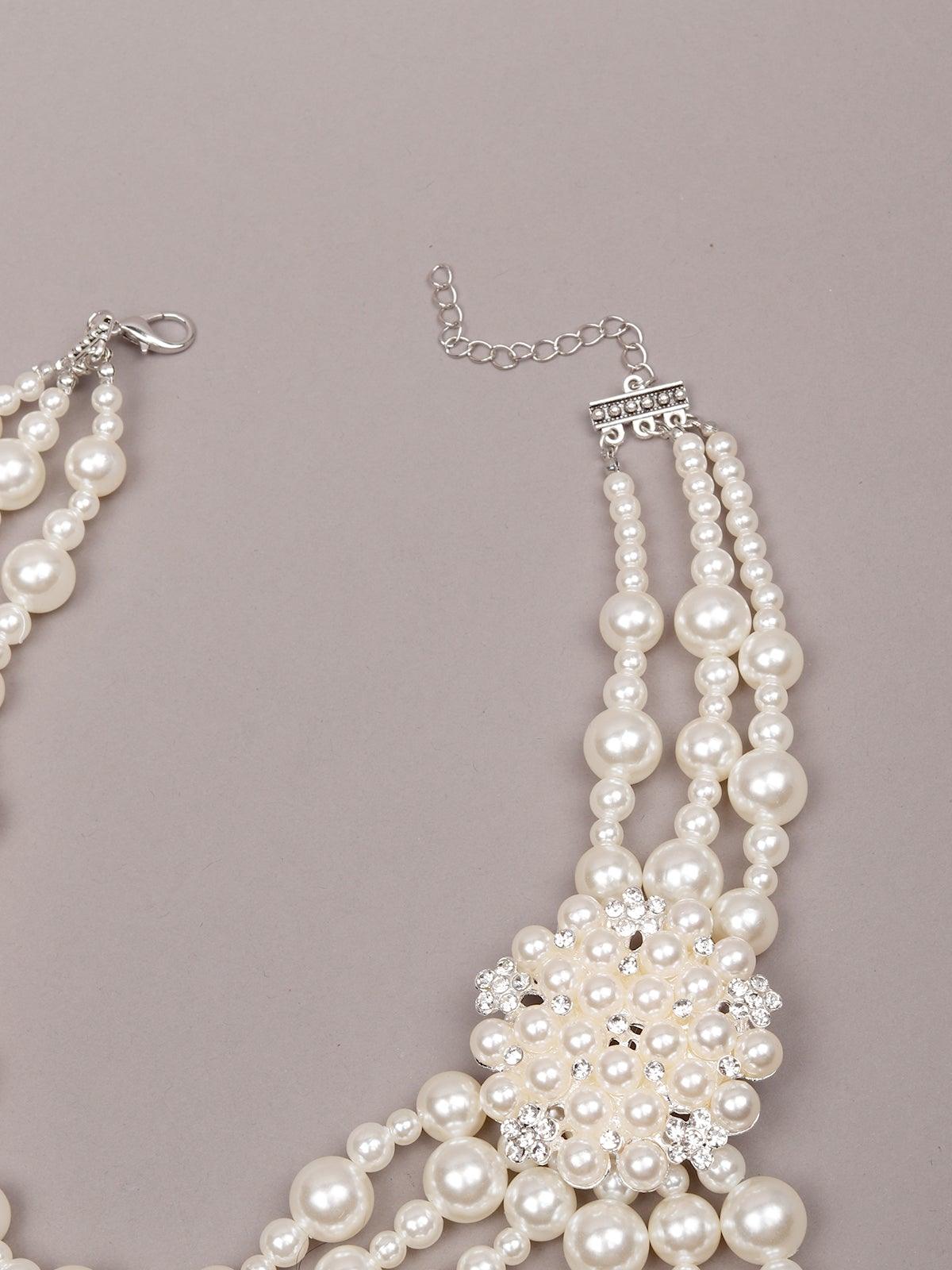 Women's Beautiful Elegant Pearl Necklace Set - Odette