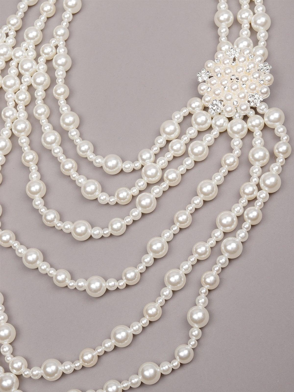 Women's Beautiful Elegant Pearl Necklace Set - Odette