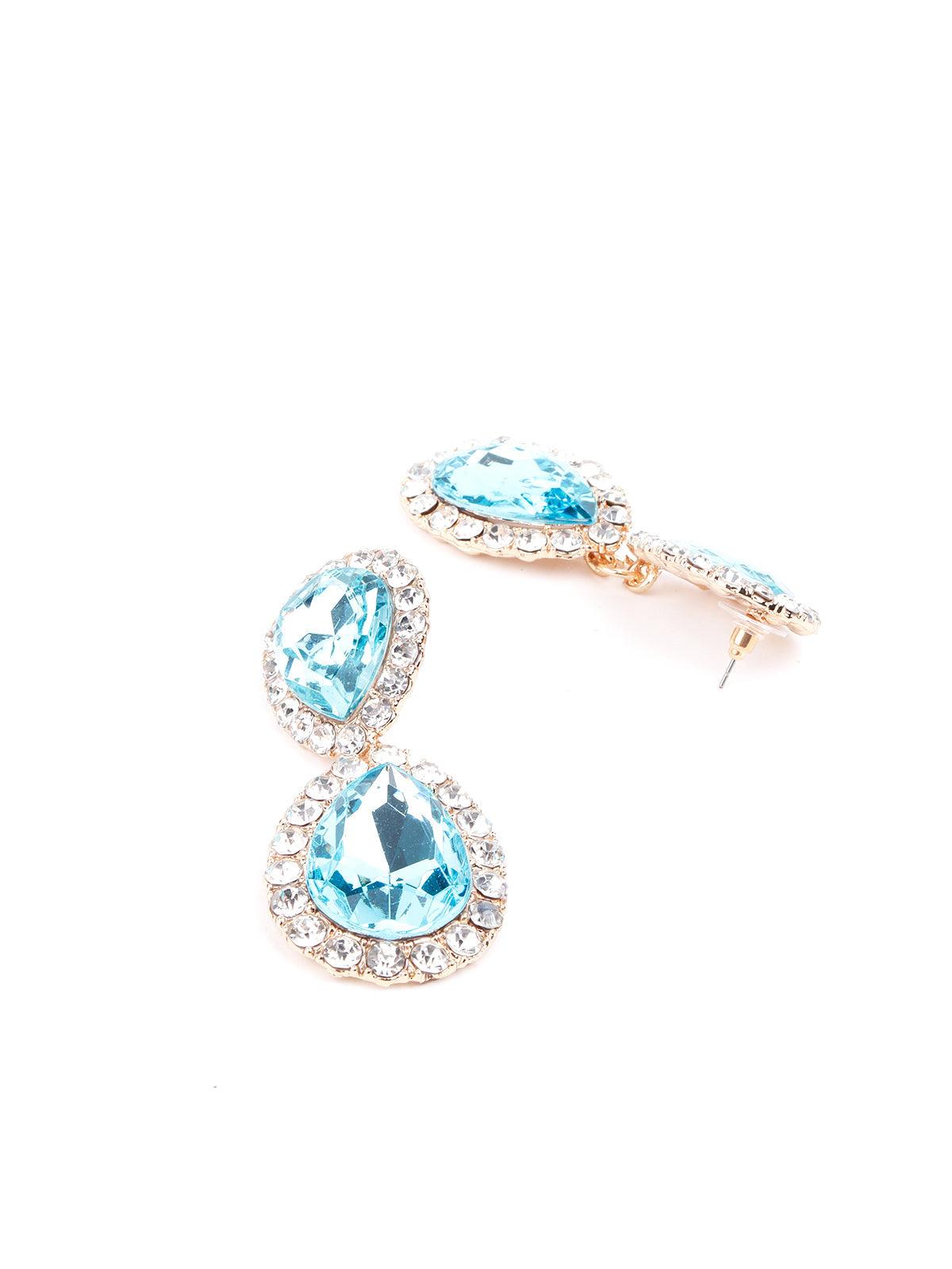 Women's Beautiful Sky Blue Statement Drop Earrings - Odette
