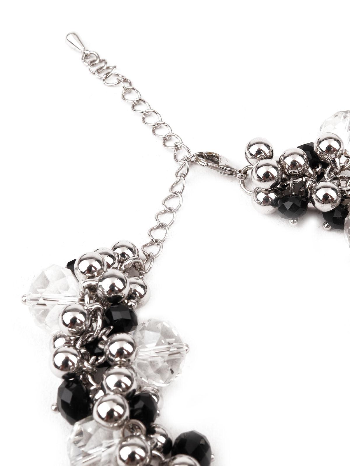 Women's Black And White Cluster Beads Choker Neckpiece - Odette