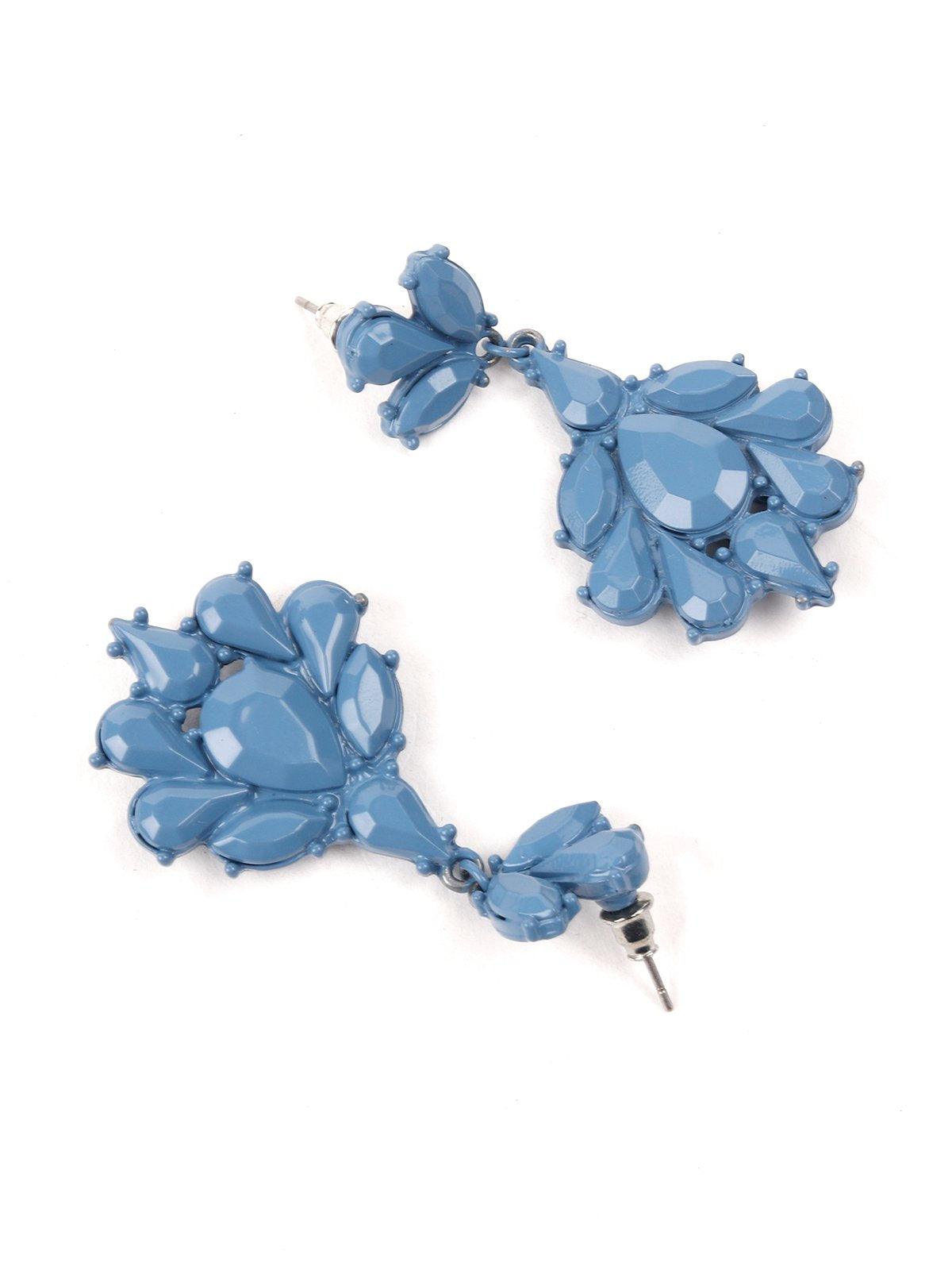 Women's Blue Chandelier Tear Drop Earrings - Odette