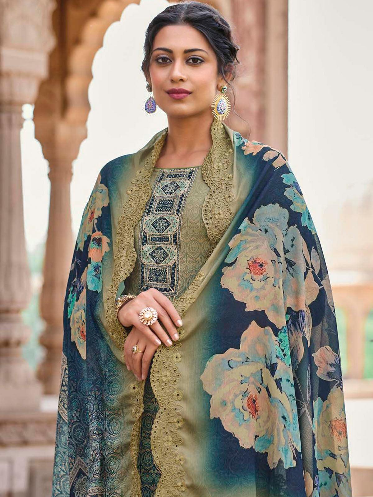 Women's Blue Color Beautiful Salwar Suit Set - Odette