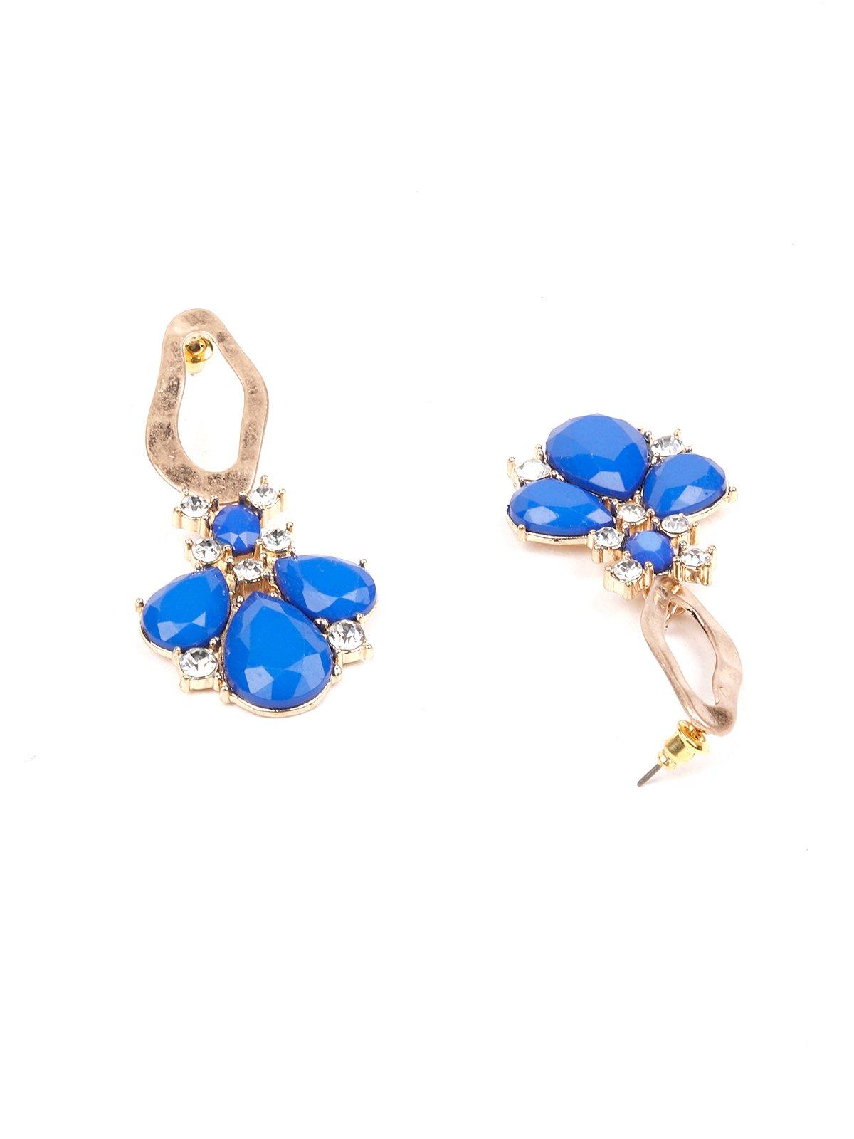 Women's Blue Earring With Embellished Crystals - Odette