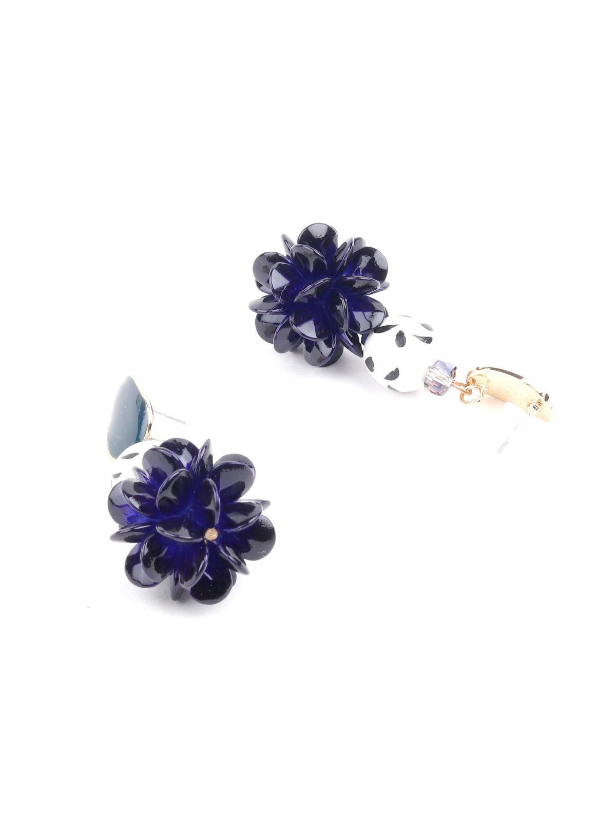 Women's Blue Flower Earrings G - Odette