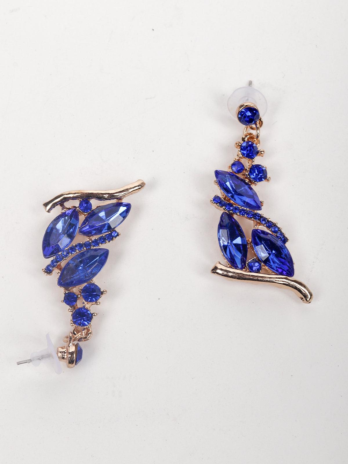 Women's Blue Sapphire Necklace Set With Earrings - Odette