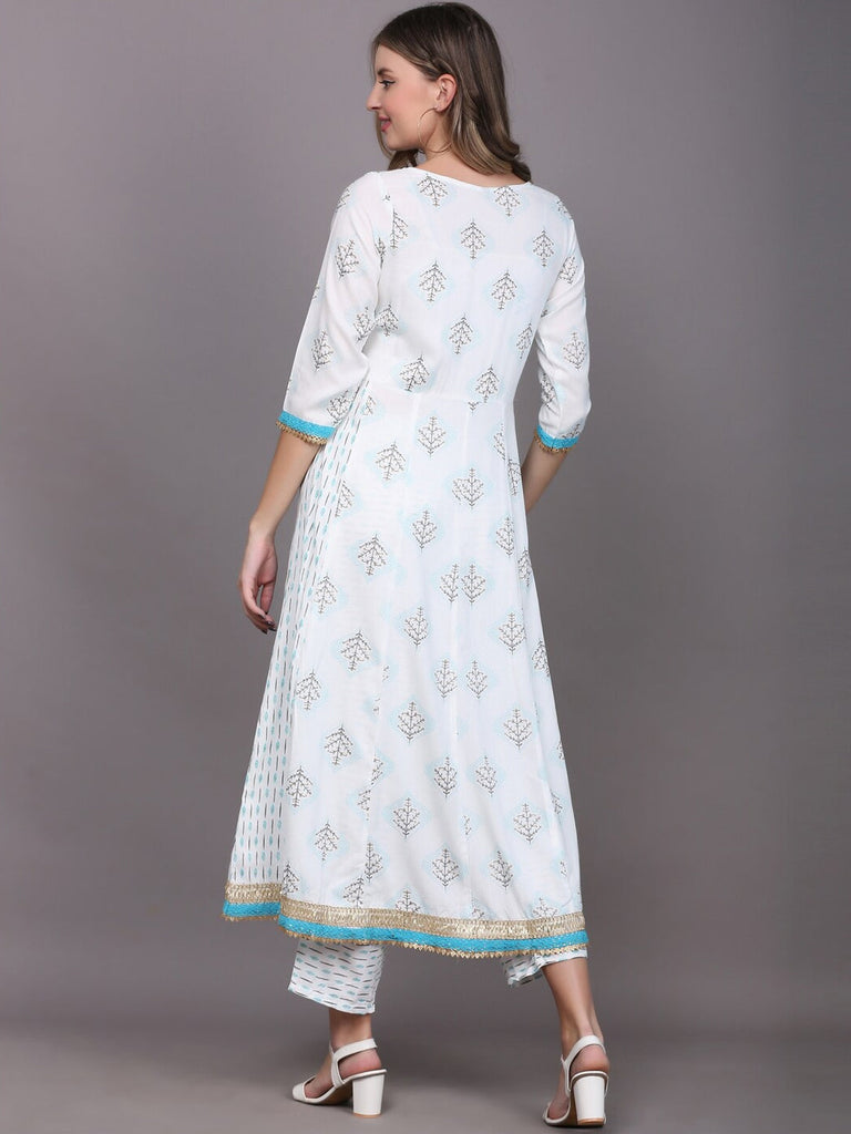 Women's Floral Printed Kurta With Trousers & With Dupatta
