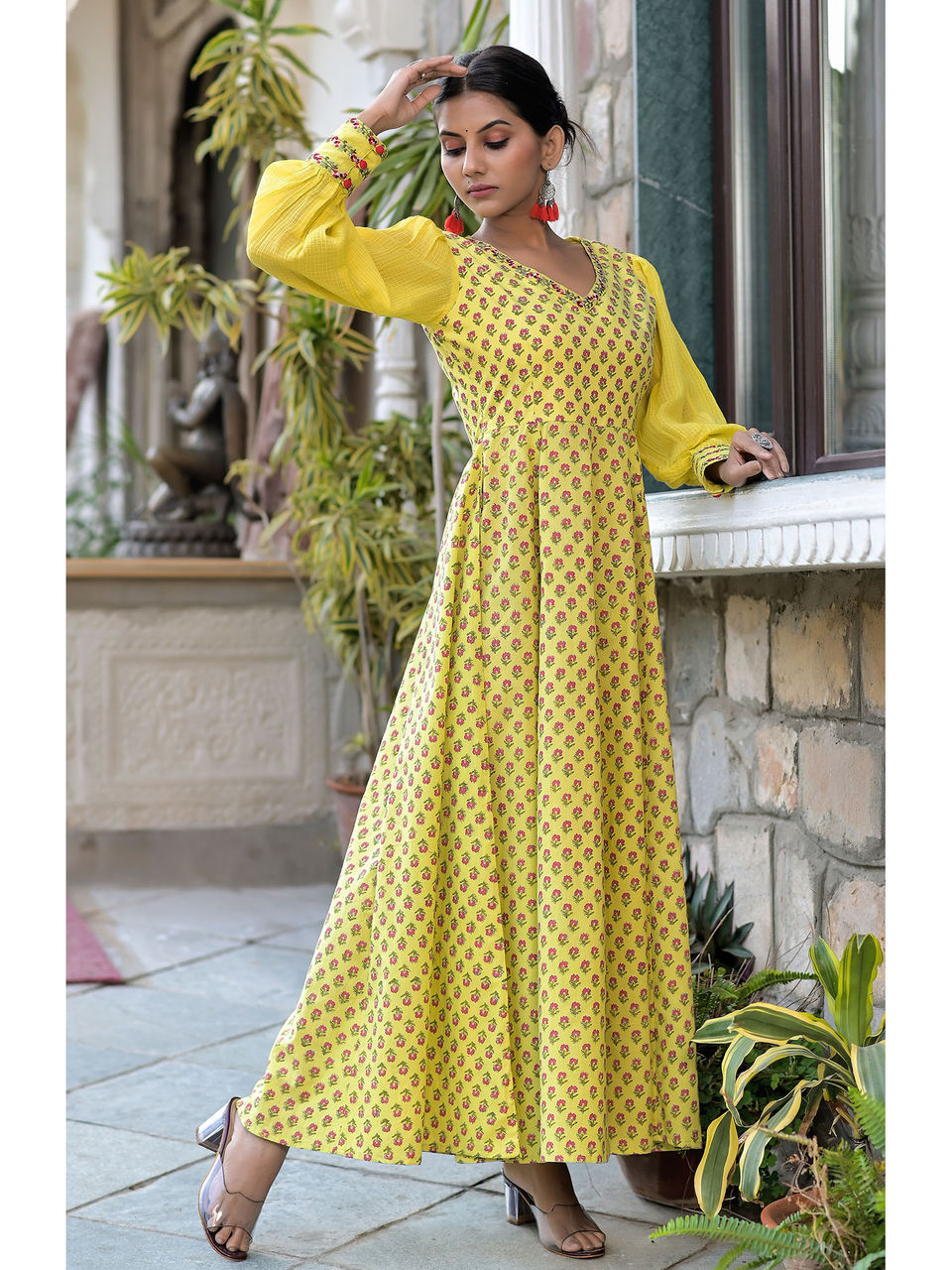 Women's Iced Lemon Block Printed Dress - Hatheli