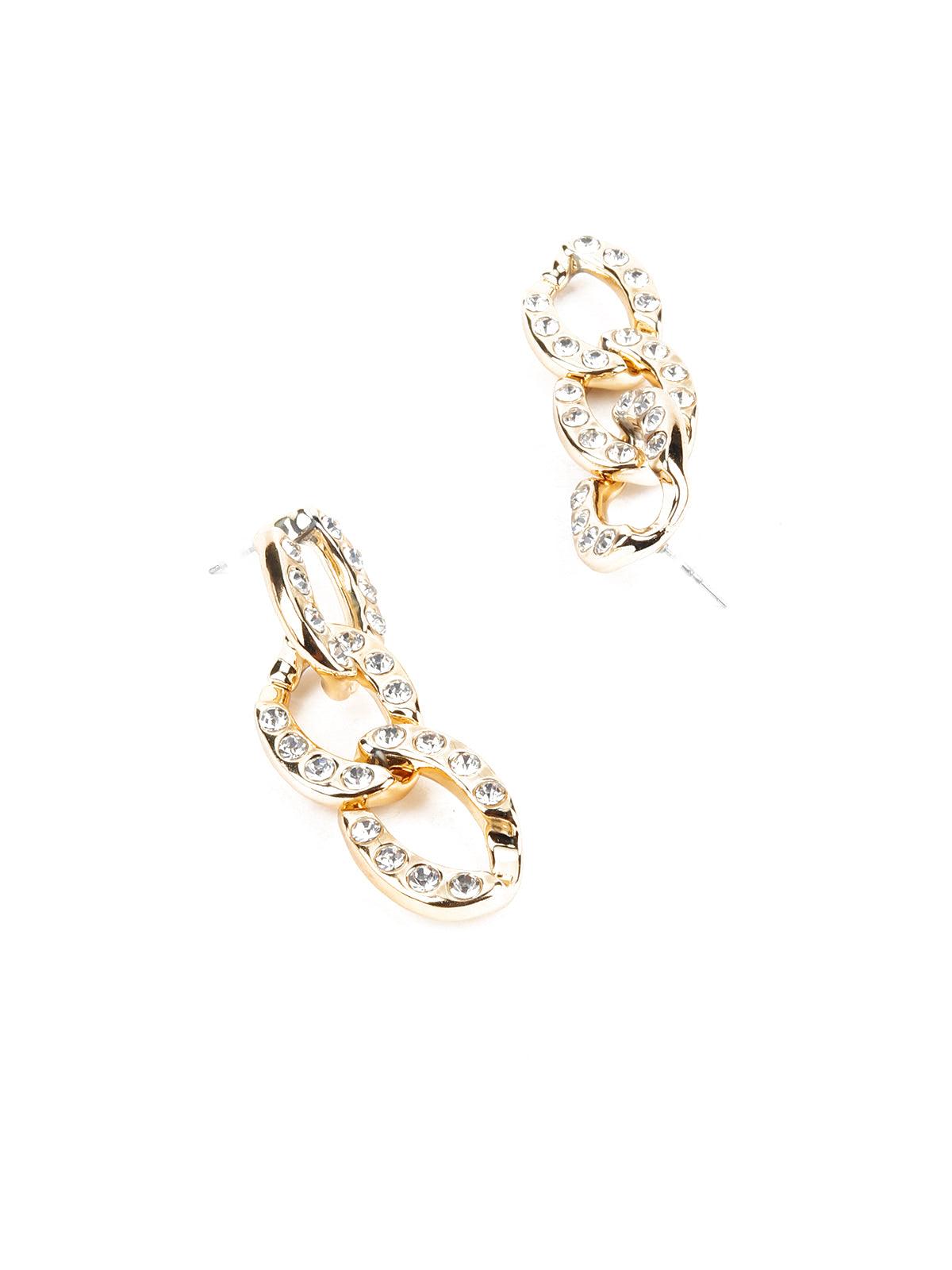 Women's Callidora Golden Metallic Dangle Earrings - Odette