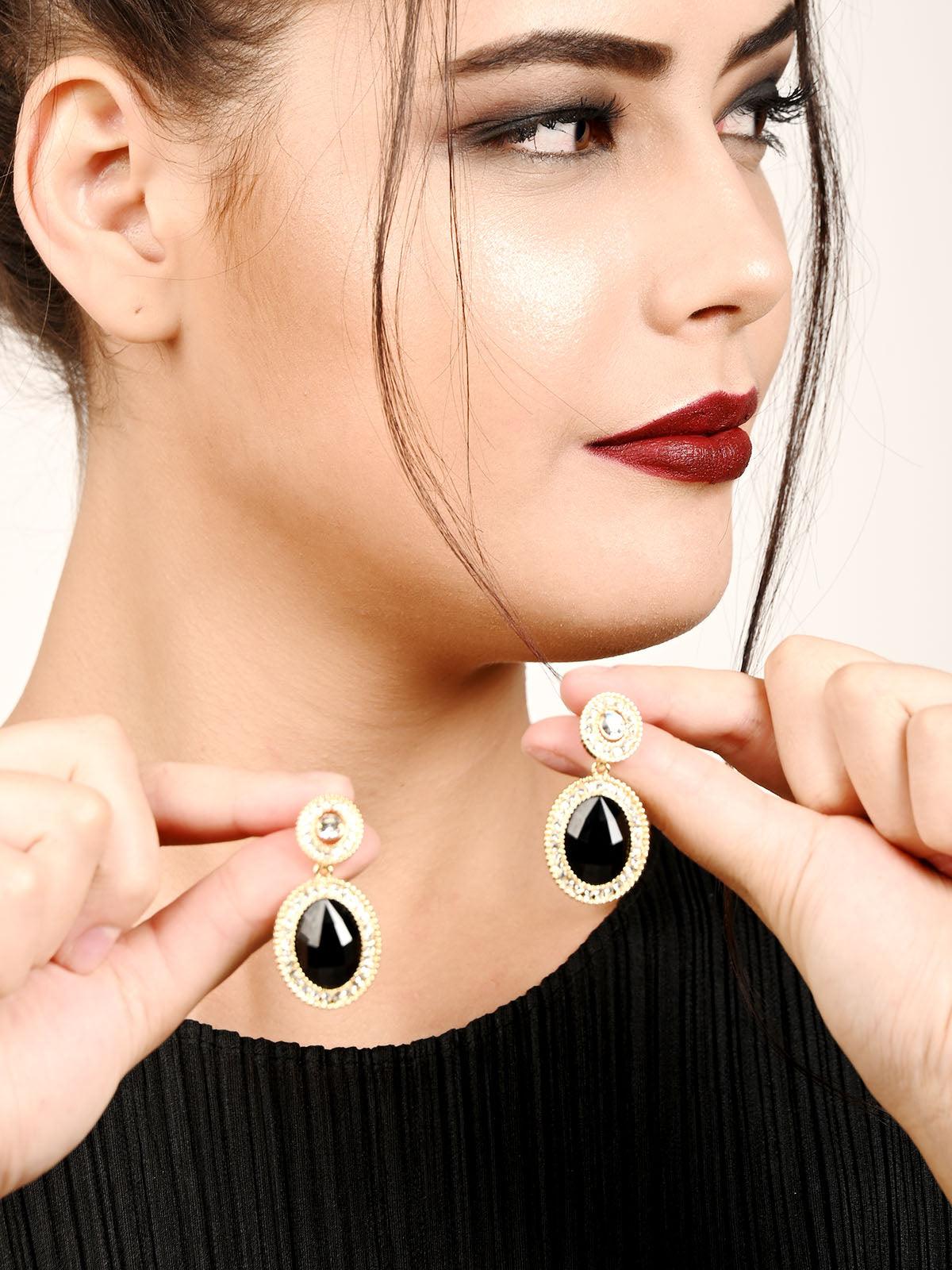 Women's Casima Sapphire Black Gorgeous Earrings - Odette