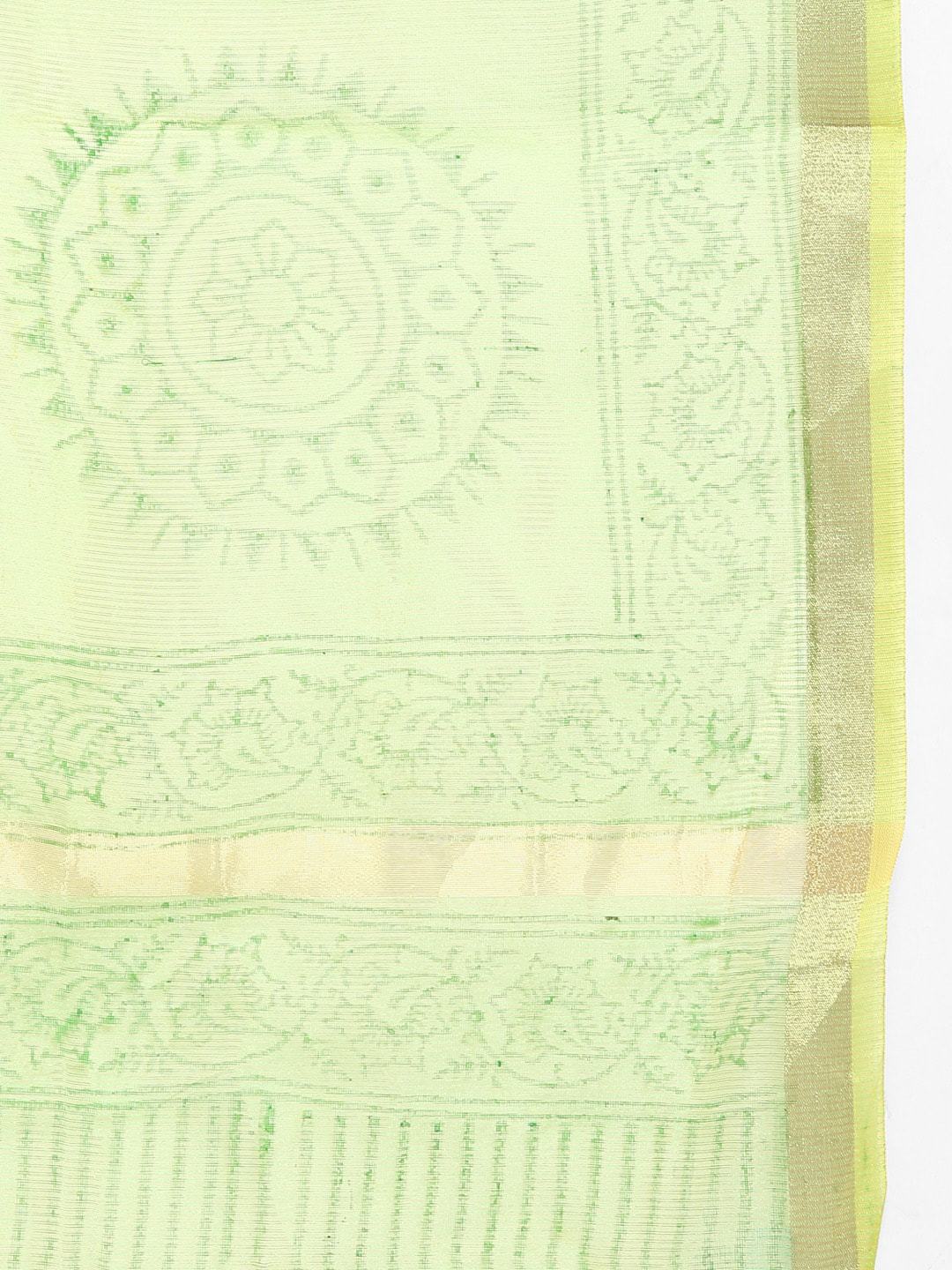 Women's Green Printed Dupatta - Meeranshi