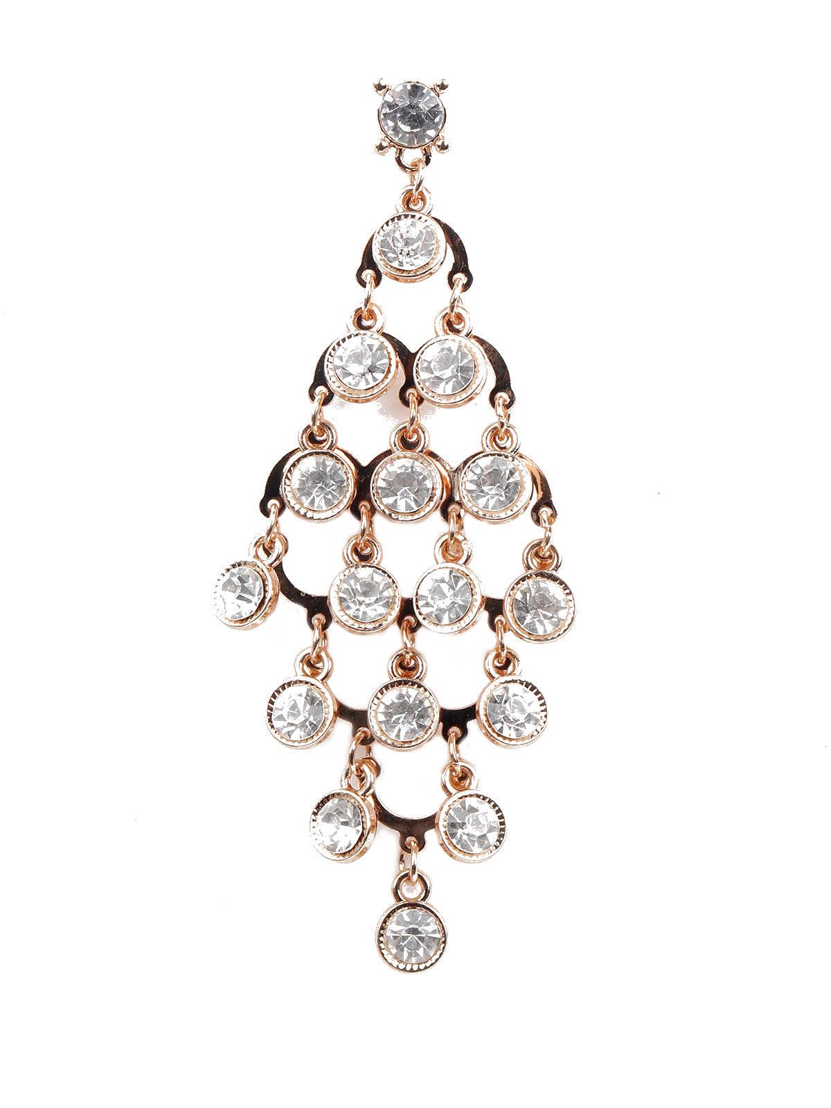 Women's Chandler Studded Golden Drop Earrings - Odette