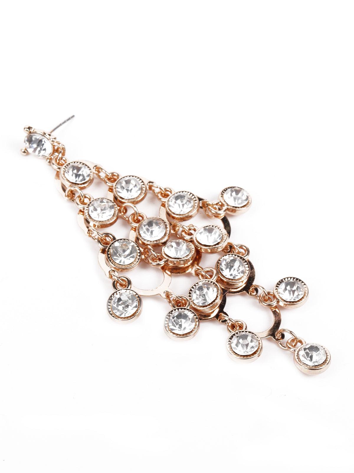 Women's Chandler Studded Golden Drop Earrings - Odette