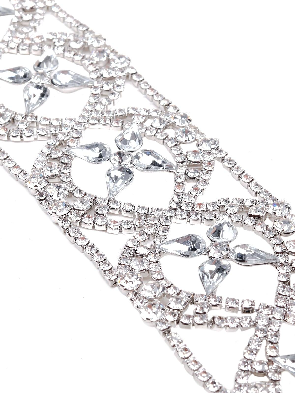 Women's Charming Crystal-Embellished Choker -Silver - Odette