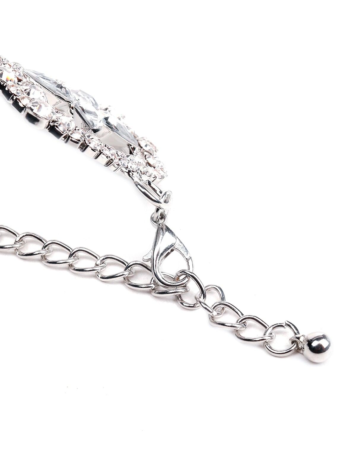 Women's Charming Crystal-Embellished Choker -Silver - Odette