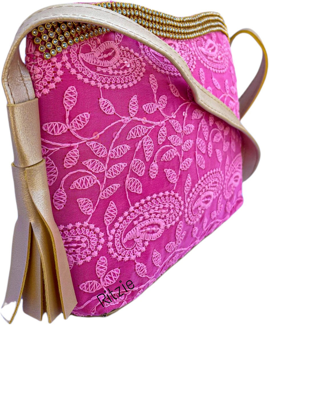 Women's Chickenkari Embroidered Design Crossbody Belt Sling Bag    - Ritzie