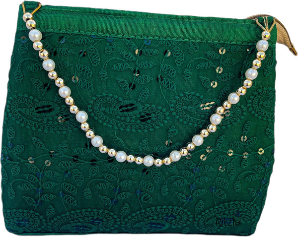 Women's Chickenkari Embroidered Moti Design Handbag & Flipbag - Ritzie –  Trendia