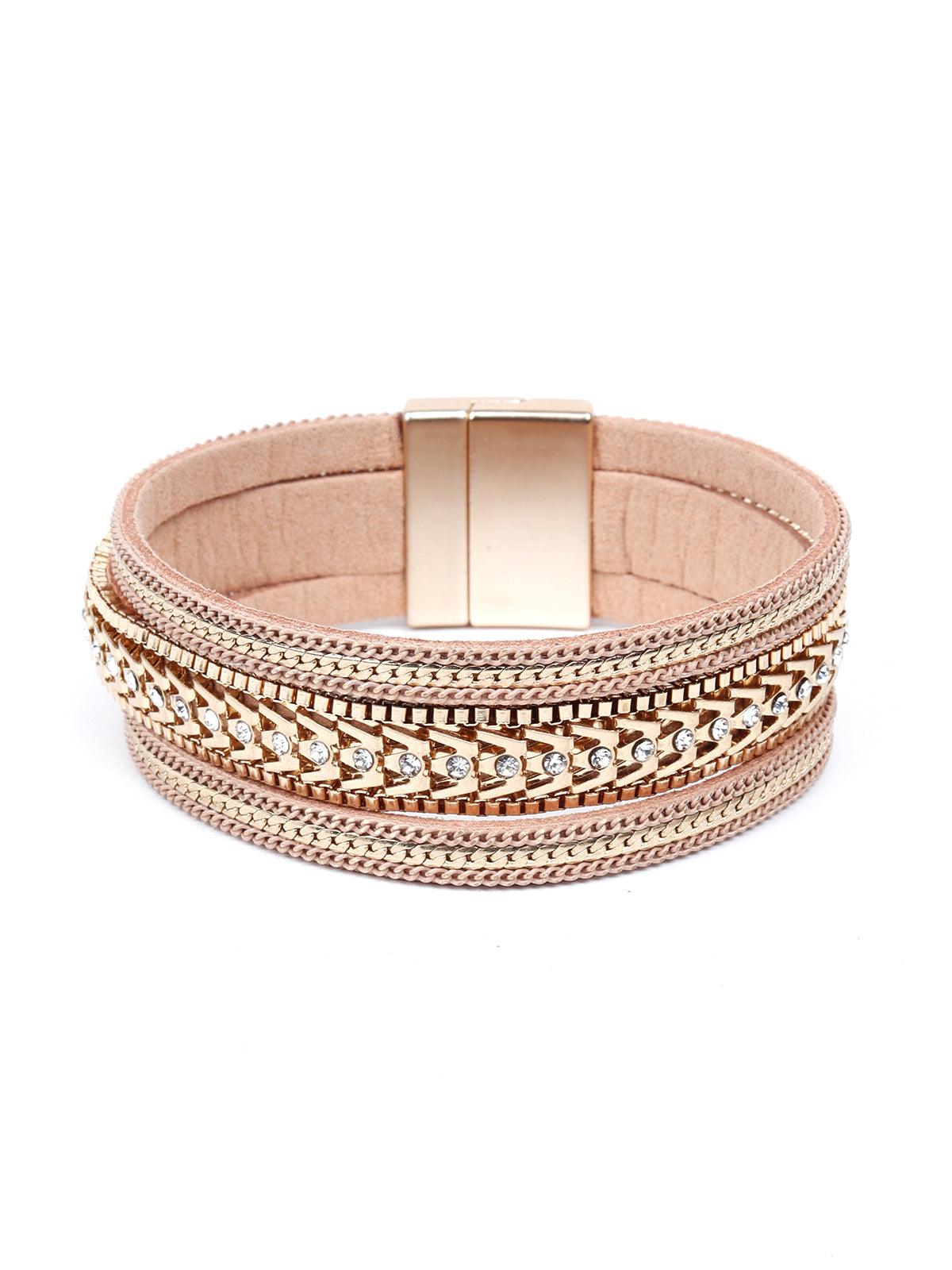 Women's Classic Gold Studded Bracelet Band - Odette