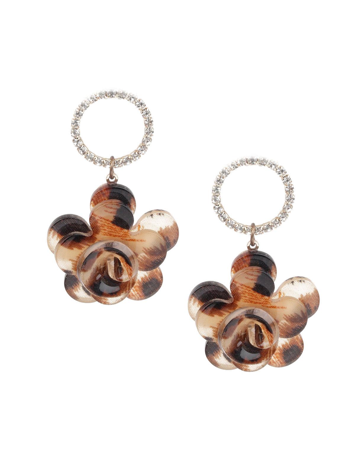 Women's Classy Brown Hued Dangle Earrings - Odette