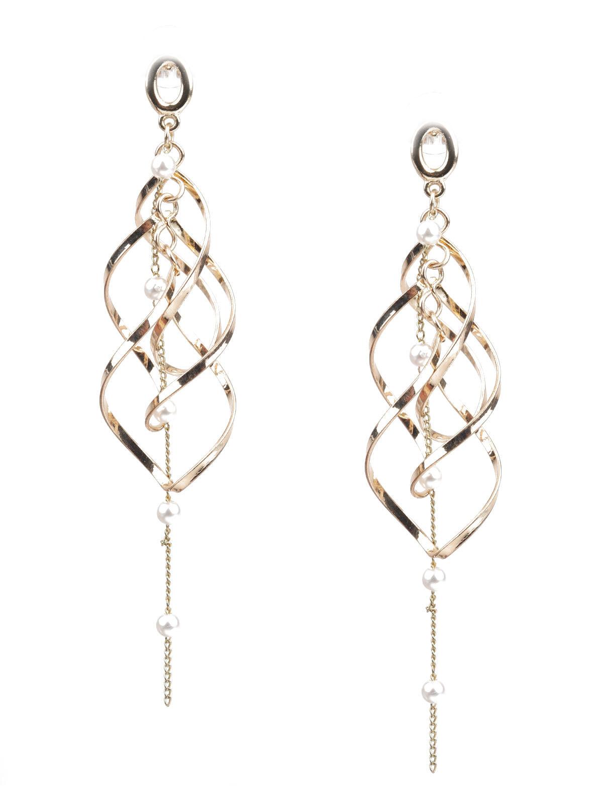 Women's Classy Gold Dangle Earrings - Odette