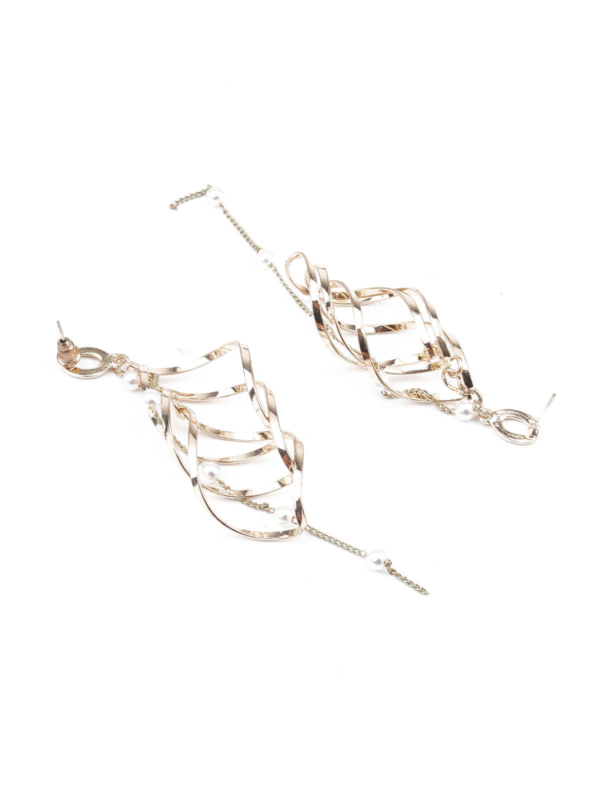 Women's Classy Gold Dangle Earrings - Odette