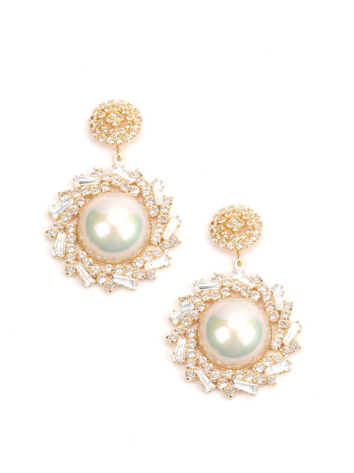 Women's Classy Gold Round Earrings - Odette