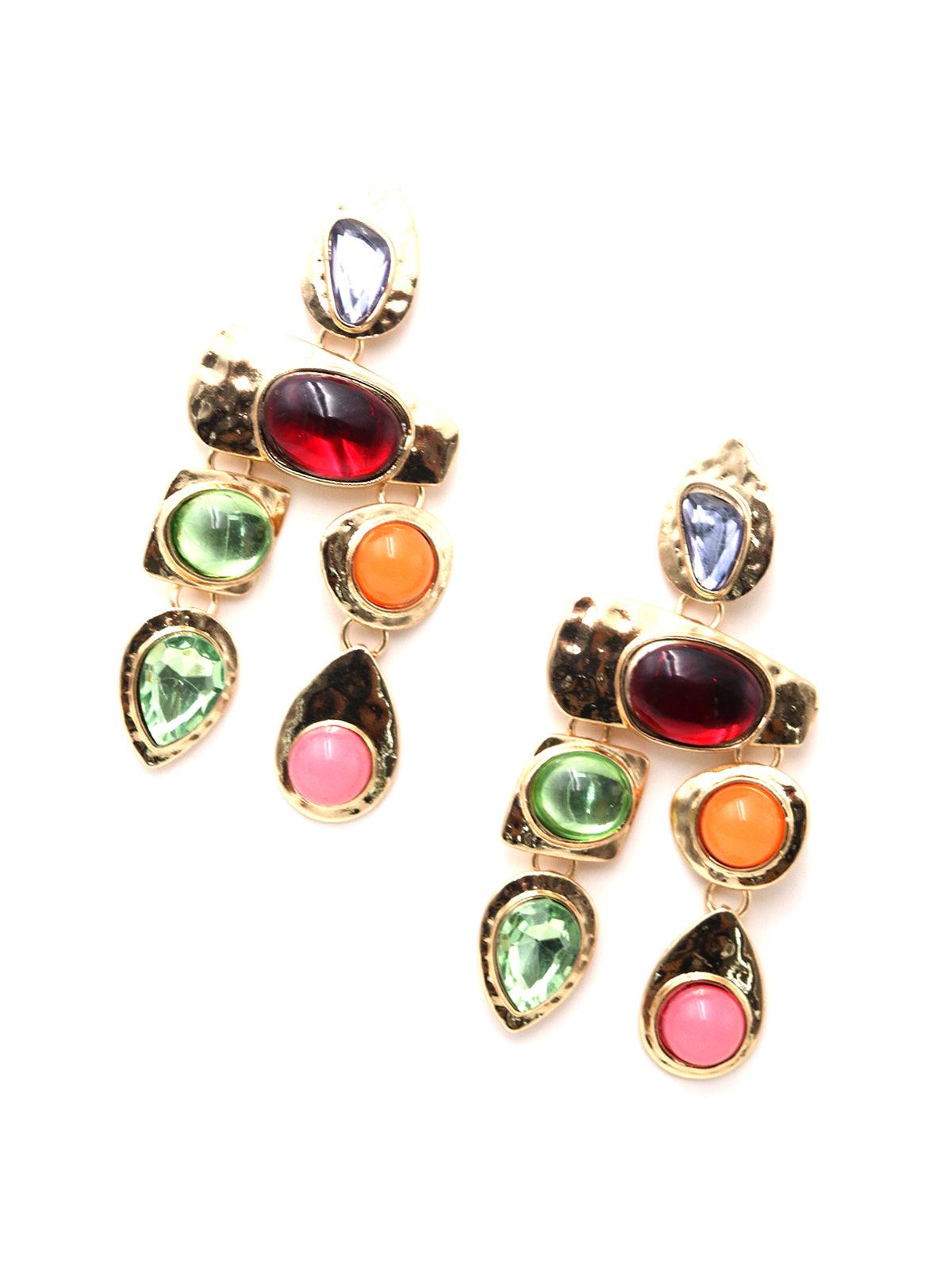 Women's Classy Multi-Coloured Dangle Earrings - Odette