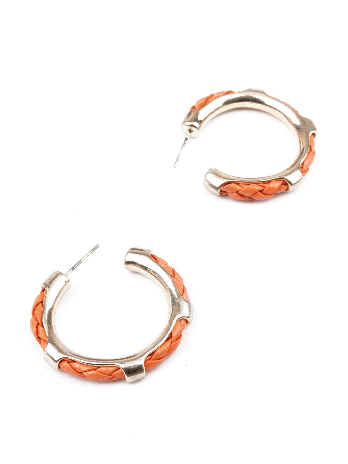 Women's Orange Big Hoop Earrings - Odette
