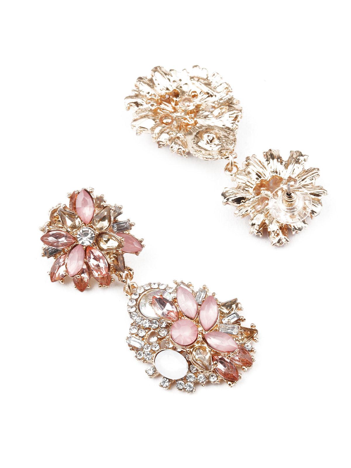 Women's Trendy Peach Dangler Earrings - Odette