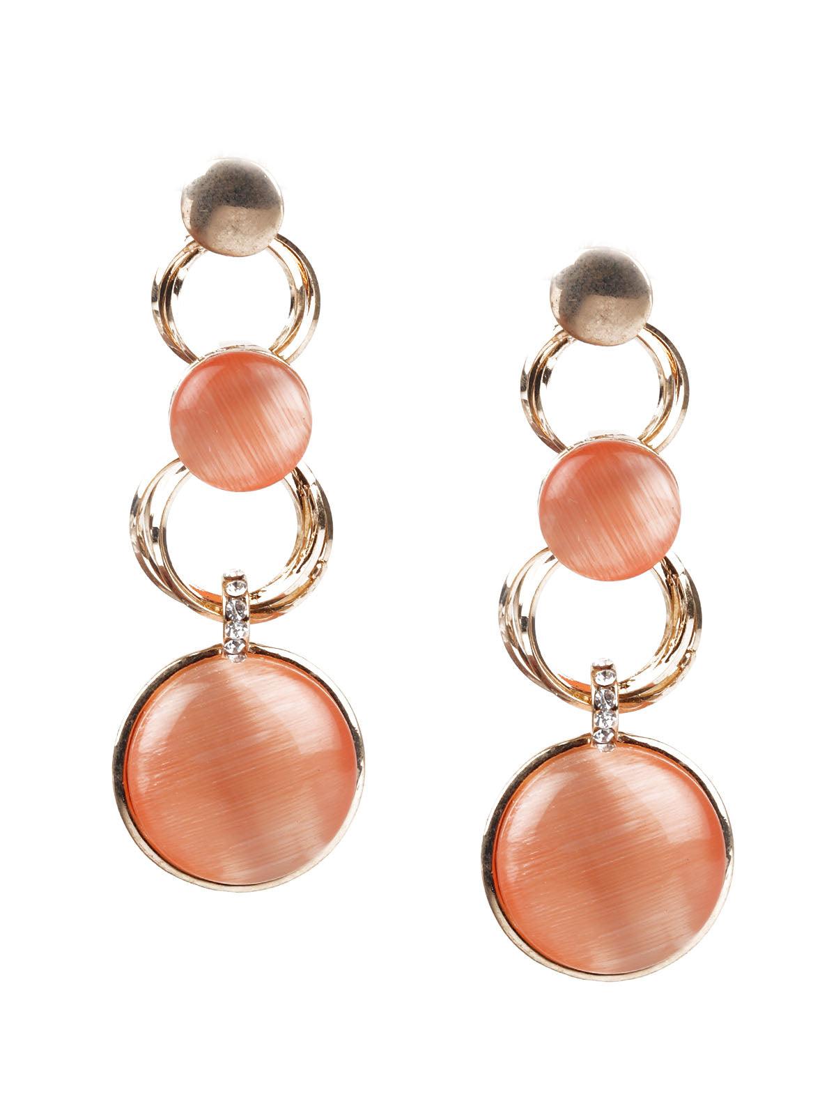 Women's Trendy Peach Dangle Earrings - Odette