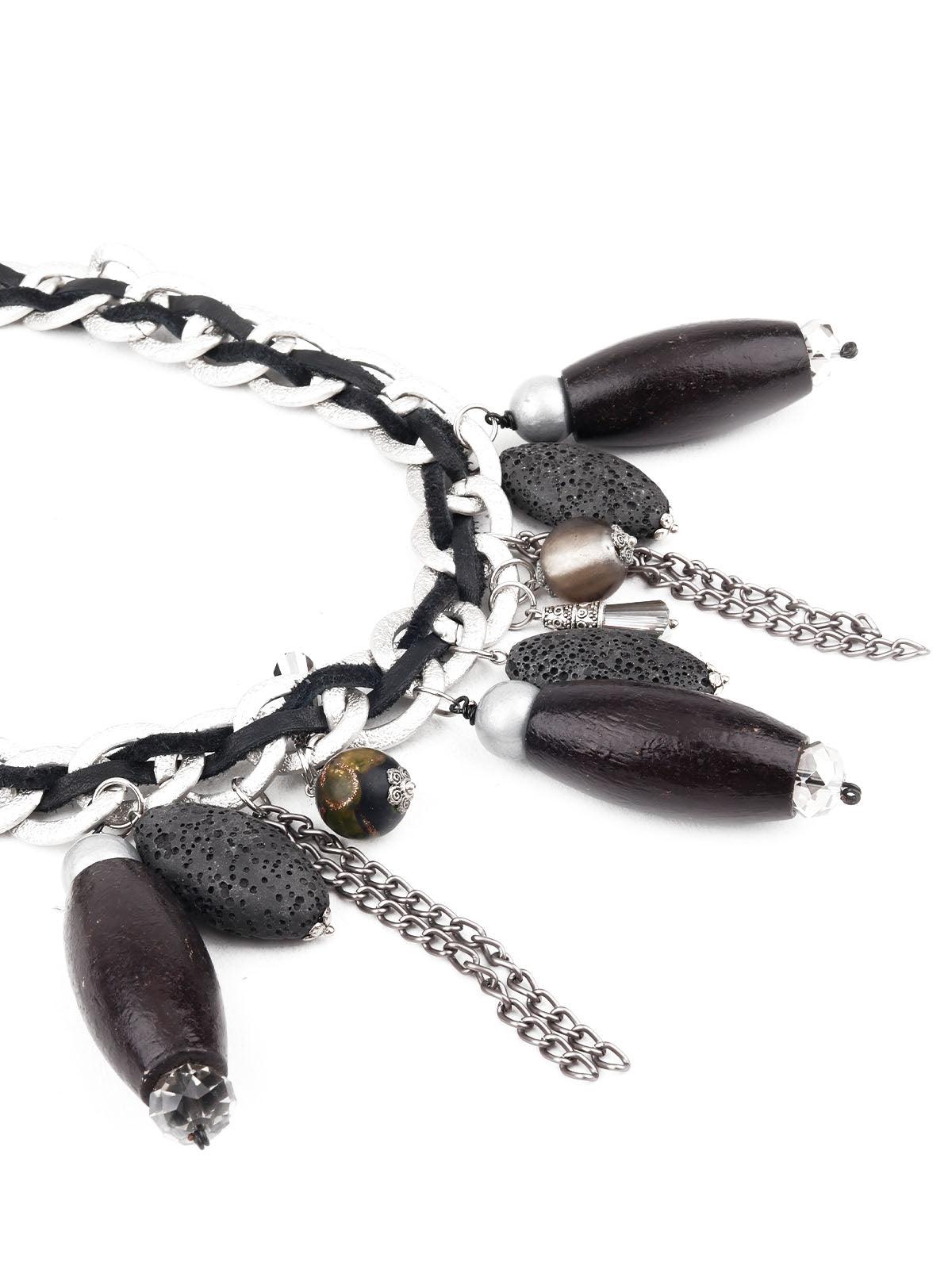 Women's Pretty Black Long Necklace For Women - Odette