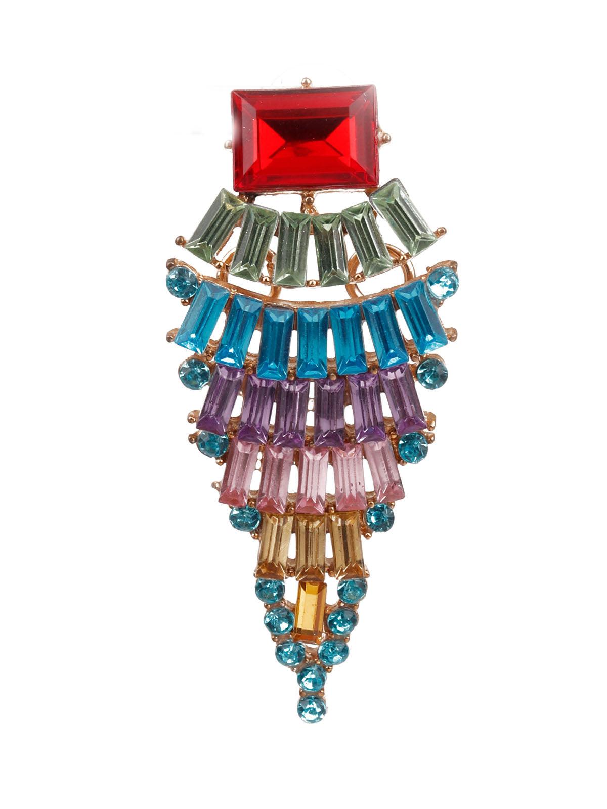 Women's Ornate Multicolored Dangler Earrings - Odette