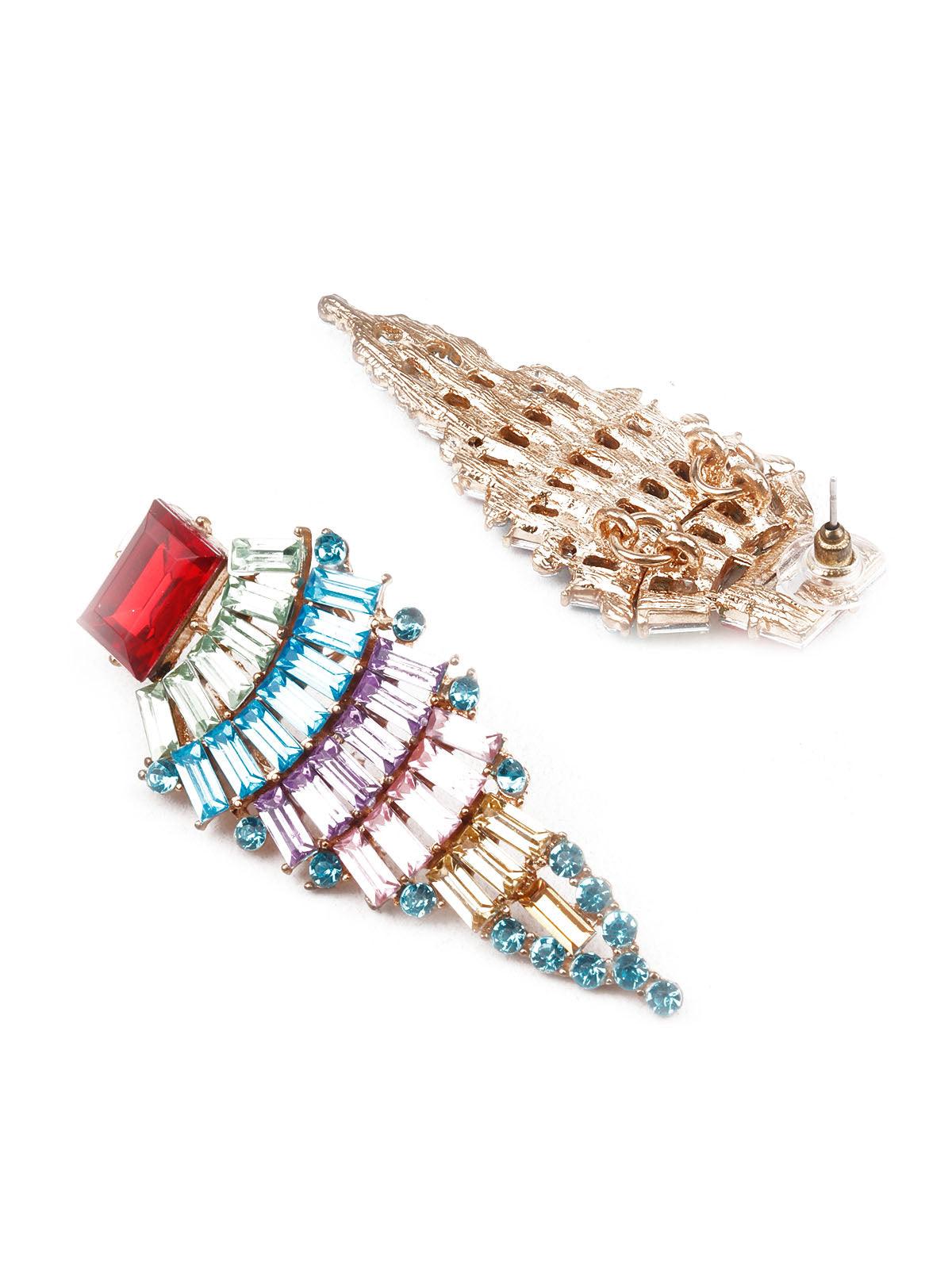Women's Ornate Multicolored Dangler Earrings - Odette