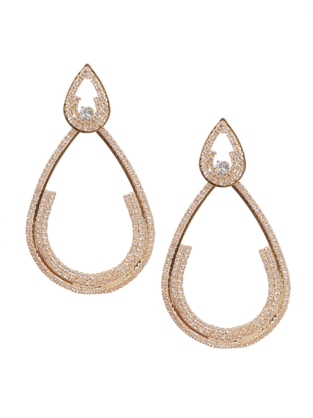 Women's Sunshine Gold And White Teardrop Earrings - Odette