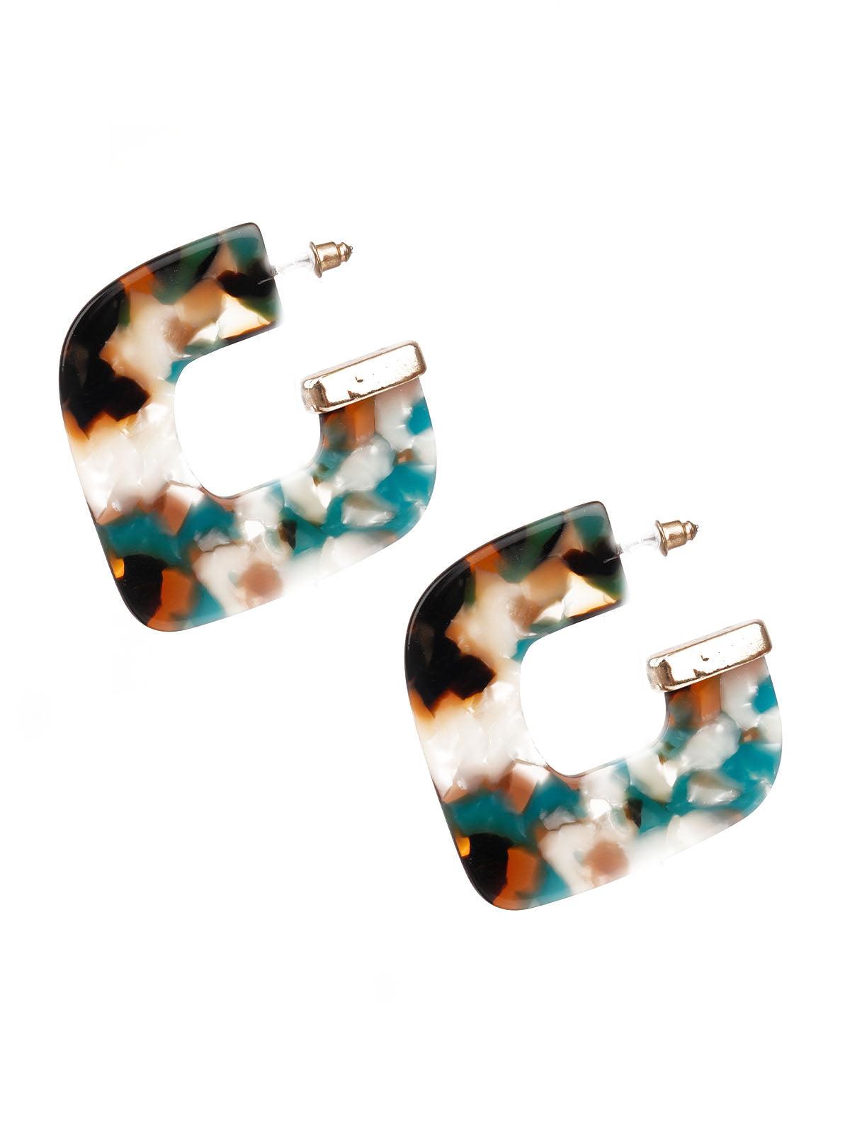 Women's Ornate Multicolored Hoop Earrings - Odette