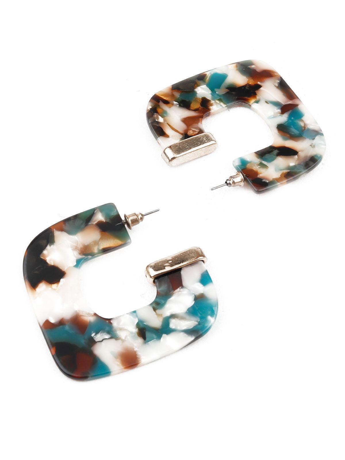 Women's Ornate Multicolored Hoop Earrings - Odette