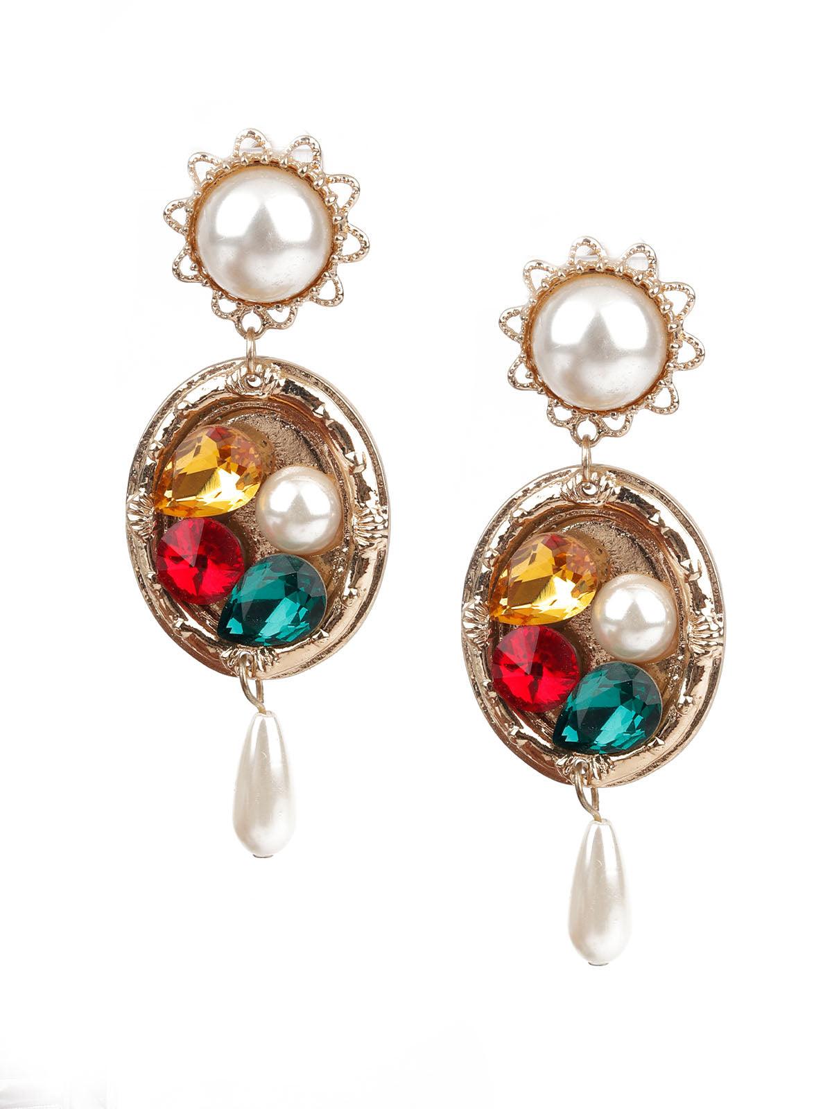Women's Sunshine Multicolored Dangler Earrings - Odette