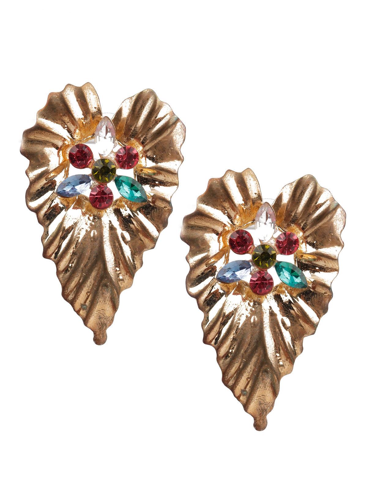 Women's Ornate Multicolor Stud Earrings - Odette