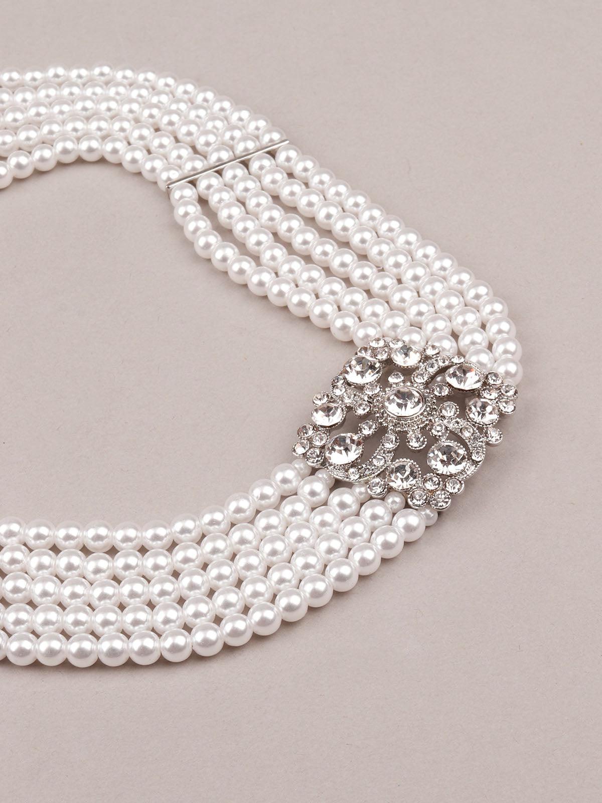 Women's Pretty White Pearly Necklace For Women - Odette