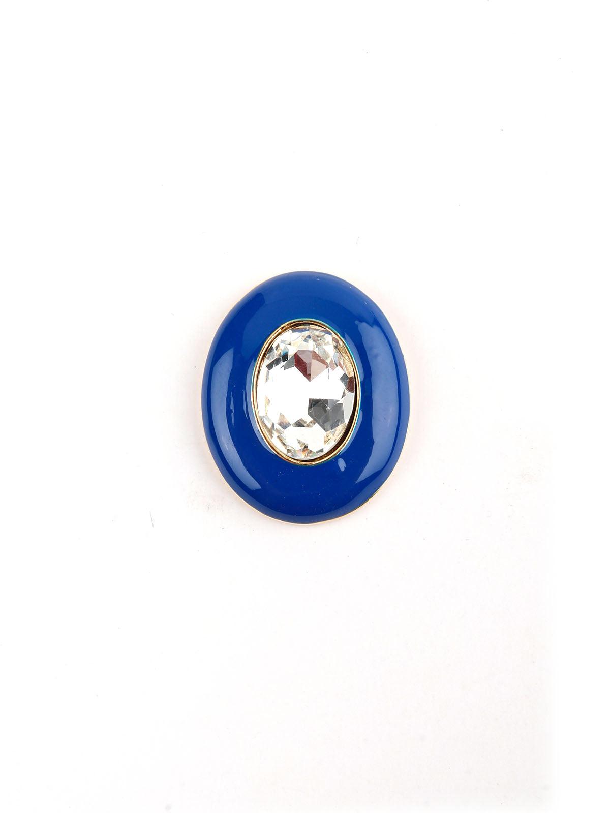 Women's Cobalt Blue Oval Basic Stud Earrings - Odette