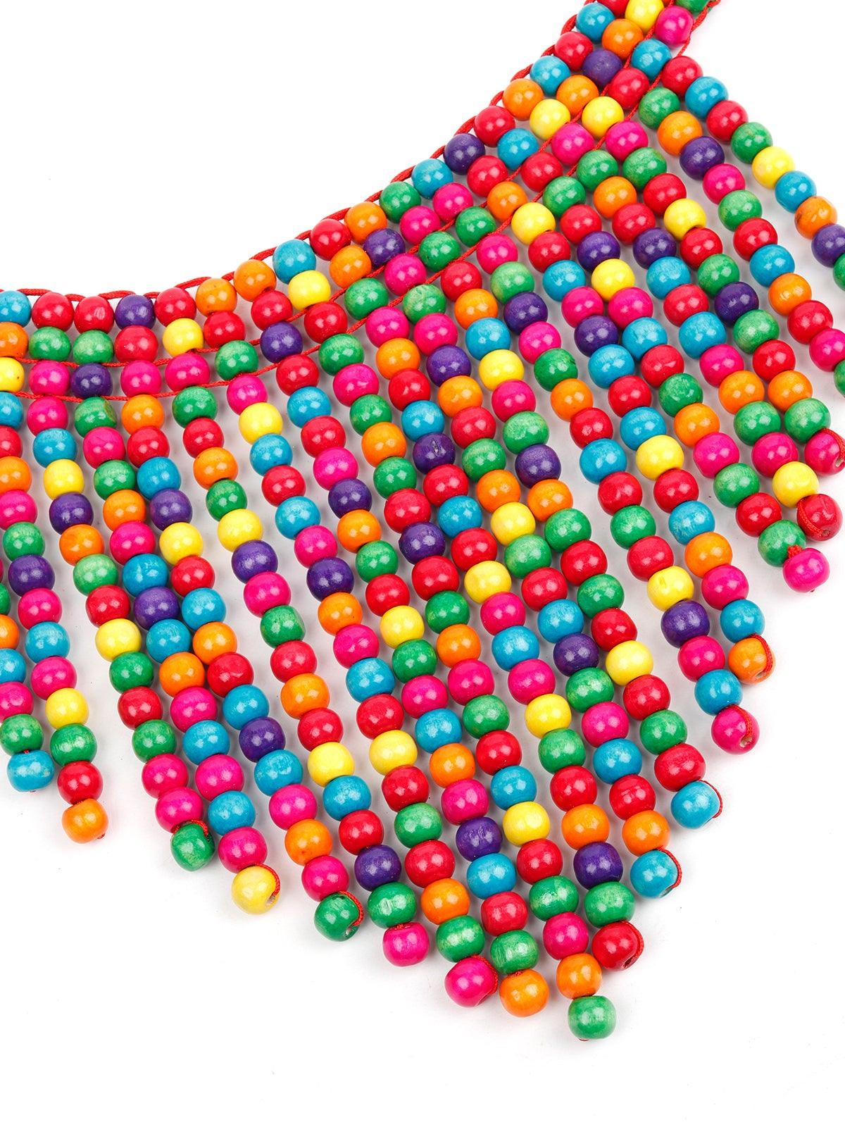 Women's Colour Pop Multicoloured Beaded Necklace Set - Odette