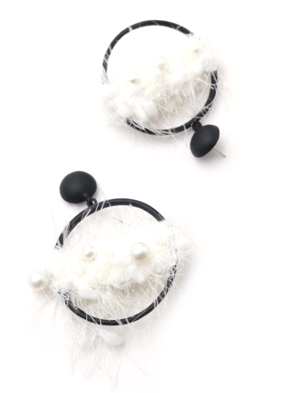 Women's Contemporary Ring White Dangle Earrings - Odette