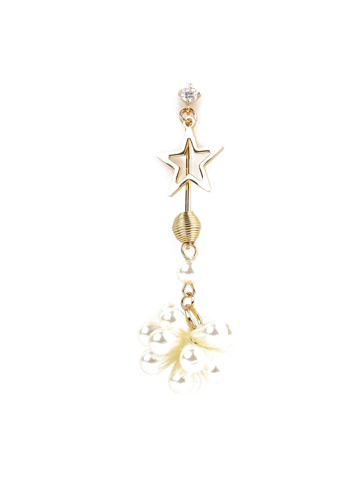 Women's Contemporary Stars And Pearls Drop Earrings - Odette