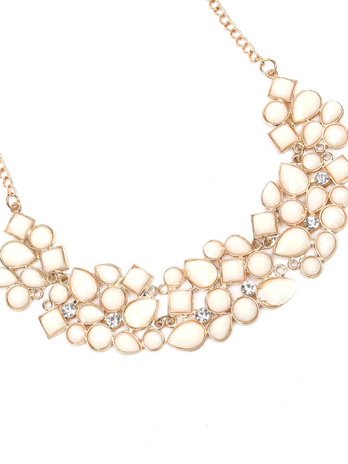 Women's Cream Stylish Necklace Set - Odette